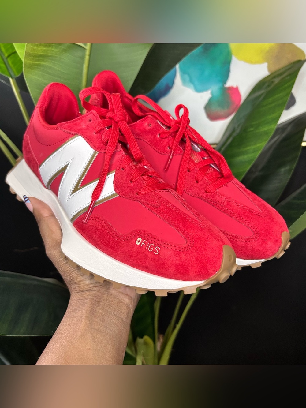 Rare New Balance x FIGS Red Suede Runner Sneakers Limited Edition